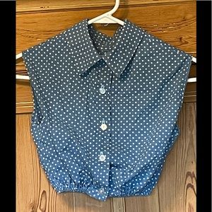 3/$15 60's VINTAGE sleeveless crop top, polka dot. 18" across at bust. Read all